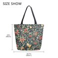 thumbnail image 5 of FORMRS Womens Canvas Tote Bag with Zipper Inner Pocket Shoulder Handbag, Christmas Bows, 5 of 7
