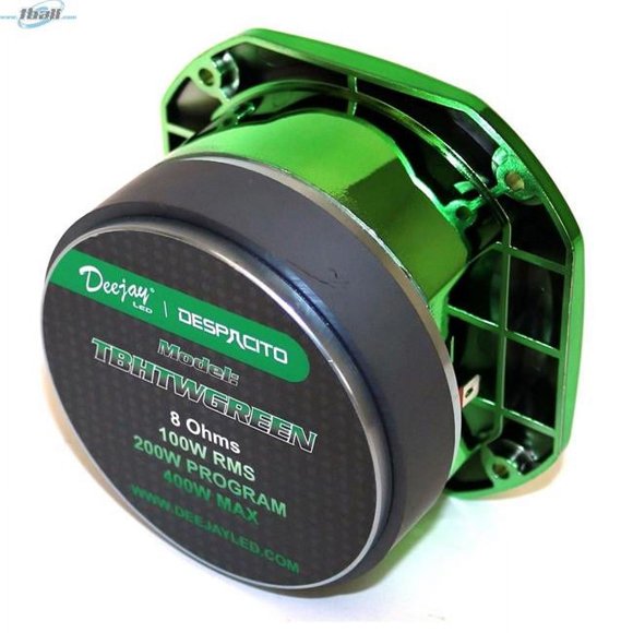 Deejay LED TBHTWGREEN Bullet Tweeter Speaker, Green