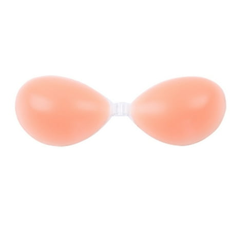 POPLIS Push up Strapless Self Adhesive Bra Invisible Silicone Bra for Backless Dress
