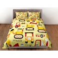 thumbnail image 3 of Camiones lindos Amarillo Funda nórdica Colorido Colcha, Niños Juego de cama completo con, 3 of 4
