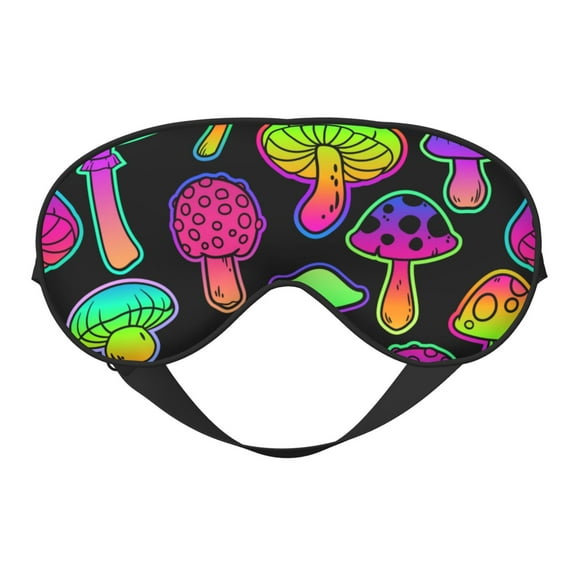 Salouo Bright Mushrooms Pattern Sleep Mask,Sleep Eye Mask & Blindfold Eye Sleep Shade Cover with Elastic Strap Soft Eye Cover Eyeshade for Night Sleeping Travel & Nap