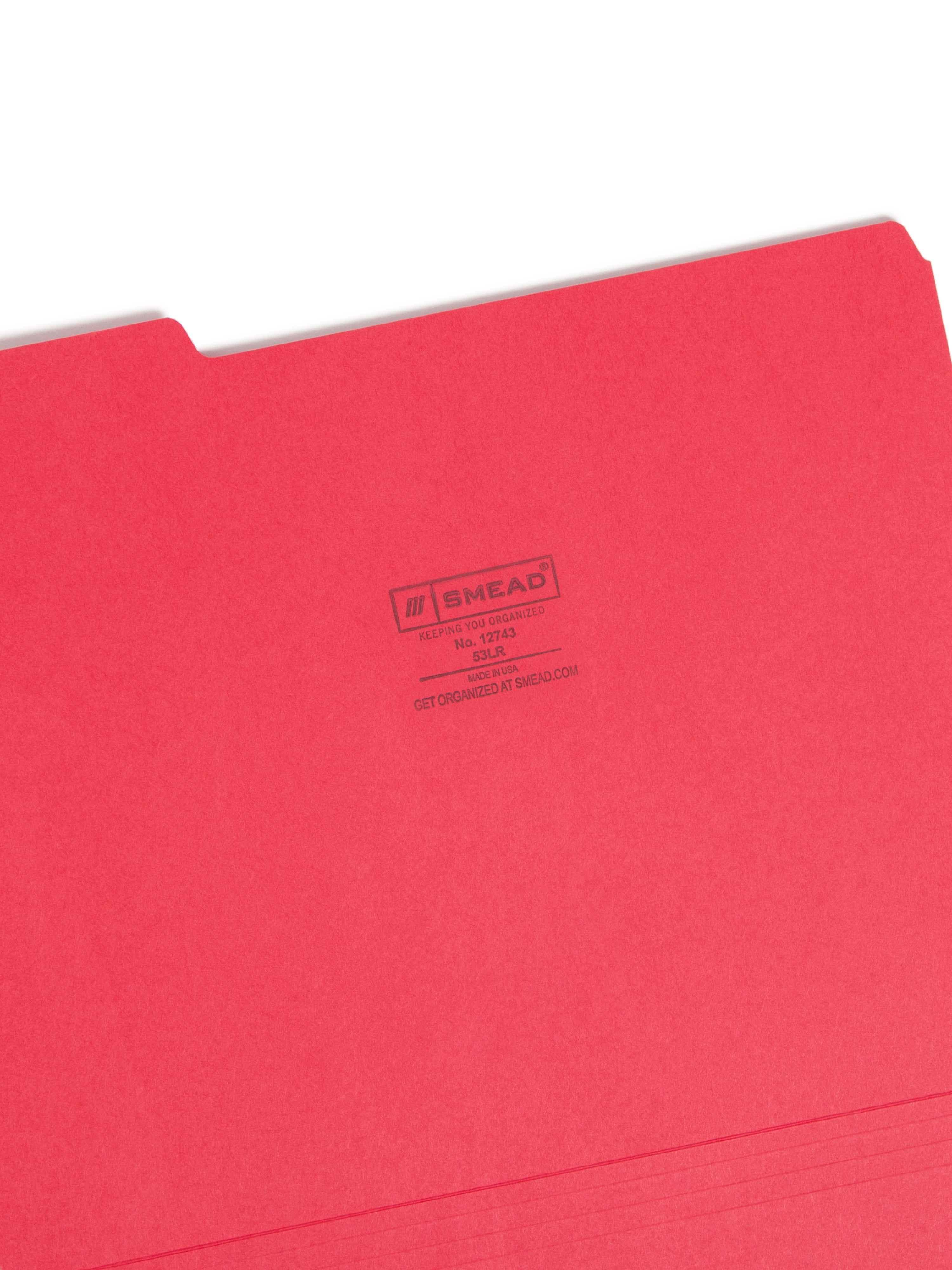 Smead Colored File Folders 1/3-Cut Tabs Red 100/BX Letter (12743)