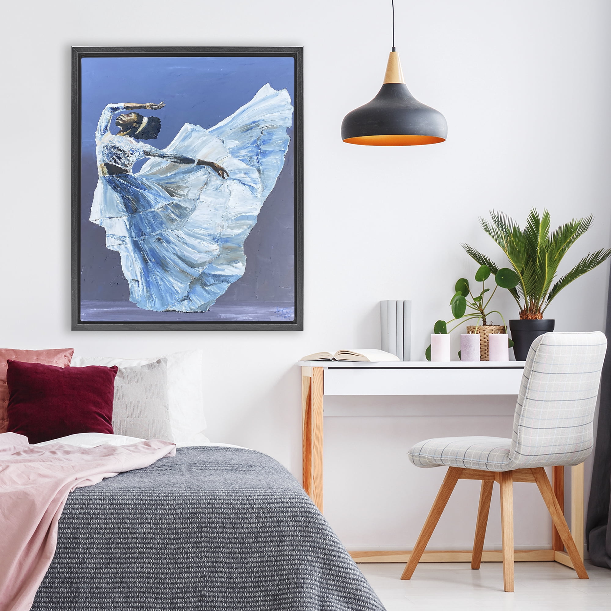 Stupell Industries Young Queen Dancer Black Framed Floater Canvas Wall Art, design by Lauren Luna