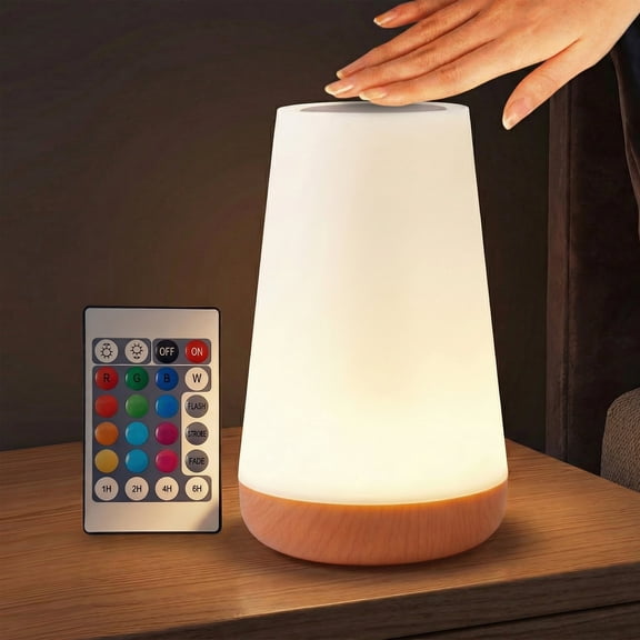 DAYBETTER Night Light,Dimmable Lamp,5 Brightness and 13 RGBW Colors,Touch and Remote Control,Portable Table Bedside Lamp,Rechargeable LED Lamp for Baby Nursery Bathroom/Living Room/Nightstand/Bedroom