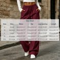 thumbnail image 3 of Women’s Parachute Cargo Pants Wide Leg High Waisted Elastic Drawstring Lightweight Baggy Joggers Pockets Casual Spring Fall Outdoor Hiking Pants Wine, 3 of 7