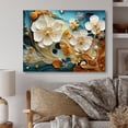 thumbnail image 2 of Designart "White Yellow Abstract Fractal composition Melodies" Modern Metal Art Living Room, 2 of 5