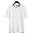 thumbnail image 2 of sunsanly O-Neck Short Sleeve Waffle Fake Two Piece Men T-shirt Summer Solid Color Loose Tee Shirt Streetwear, 2 of 8