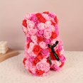 thumbnail image 1 of 1 encantador oso rosa colorido de 9,84 pulgadas | Flores artificiales de espuma for el día de San Valentín, día de la madre, aniversarios y bodas, ideal for decoración del hogar, exhibidores de mesa, 1 of 2