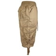 thumbnail image 2 of LR Scoop Men's Elastic Waist Drawstring Multi Pocket Cotton Cargo Shorts CJS-80 (Khaki,S), 2 of 4