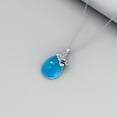 thumbnail image 3 of Bee 925 Sterling Silver Necklace for Women Blue Crystal Pendant for Her Jewelry Gift for Mother Wife Christmas, 3 of 6
