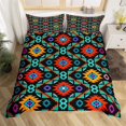 thumbnail image 1 of Western Exotic King Duvet Cover Red Aztec Comforter Cover Ethnic Tribe Trippy Feather Bedding Set Moroccan Mexican Style Bed Set, 1 of 7