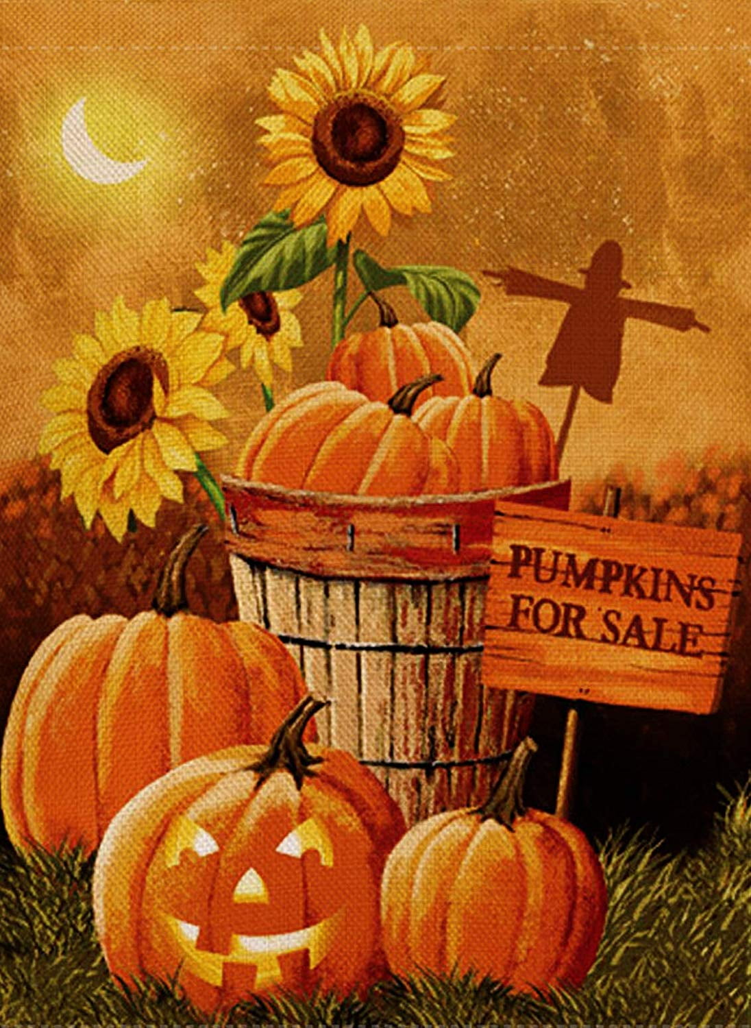 Home Decorative Halloween Garden Flag Double Sided, Rustic Fall Quote