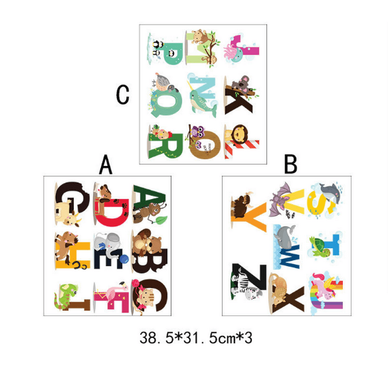Easy Peel and Stick Animal Alphabet Wall Decal Stickers #3015 -  InnovativeStencils