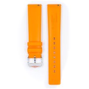 Hirsch Pure Caoutchouc Watch Strap - Orange - L - 22mm - Silver Buckle - Natural Rubber