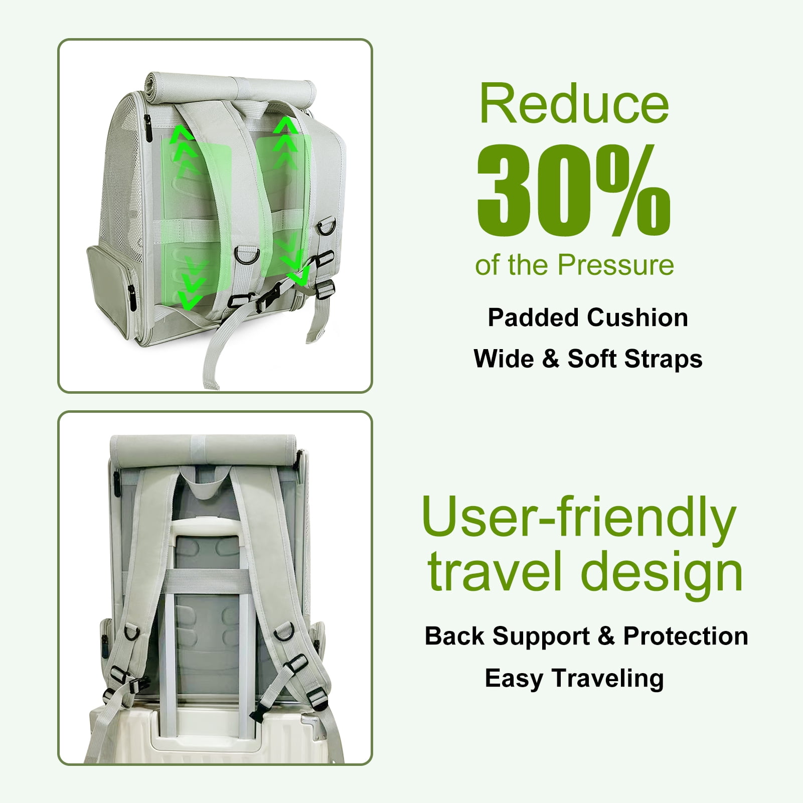 halinfer Bird Carrier Backpack, Pet Travel Cage with Standing Perches, Breathable Portable Transport Carrier for Parakeet, Budgie, Conure, Cockatiel, Small Parrot