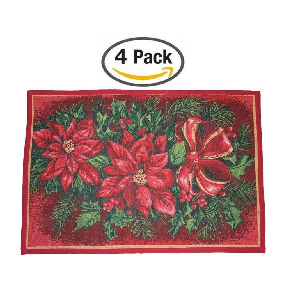 Christmas Holiday Tapestry Placemats Set of 4