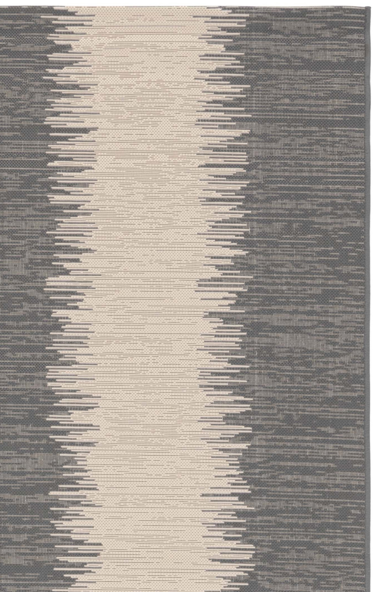 SAFAVIEH Courtyard Alexa Striped Indoor/Outdoor Area Rug, Beige/Anthracite, 5'3" x 7'7"