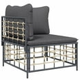 thumbnail image 4 of vidaXL 5 Piece Patio Lounge Set with Cushions Anthracite Poly Rattan, 4 of 7