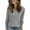 Gray, variant on Fall Fashion Must Haves Womens Solid Color Shirts Long Sleeve Tshirt Buttons V Neck Pullover Sweatshirt Tops Soft Blouse Tops Women Fall Clothes