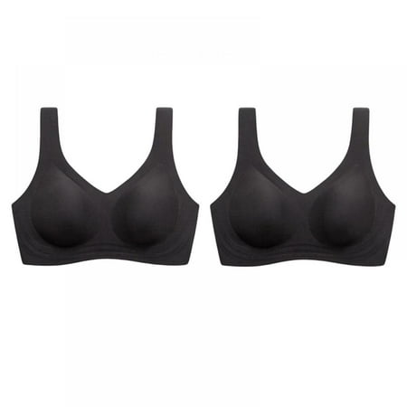 

Everyday Bras for Women Wirefree - Full Coverage Non-Padded Ultrathin Ultra-Soft and Breathable Comfort Everyday Soft Bras(2-Packs)
