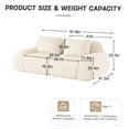 thumbnail image 4 of JERFIT 82 Inch Large 2-Piece Modular Sofa Set, No Assembly Flannelette Fabric Sectional Couch with Deep Seating and Anti-Slip Base for Living Room, Cream, 4 of 10