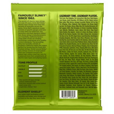 Ernie Ball Medium Scale Regular Slinky Nickel Wound Bass Guitar Strings, 45-105 Gauge P02856