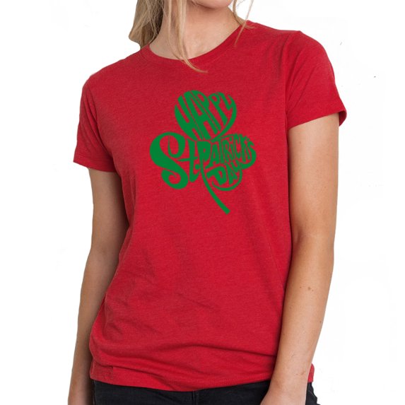Women's Premium Blend Word Art T-shirt - St. Patrick's Day Shamrock