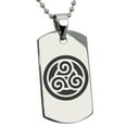 thumbnail image 1 of Stainless Steel Celtic Triskele Triskelion Circle Knot Engraved Dog Tag Pendant Necklace, 1 of 1