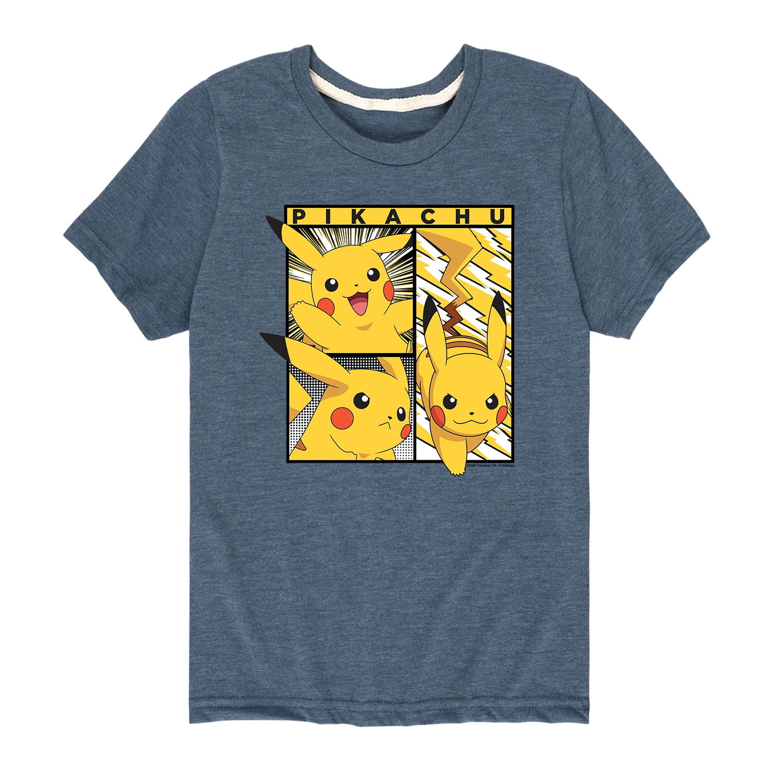 Official Kids Pokemon All Over Print Sublimated T-Shirt Boys Girls Pikachu