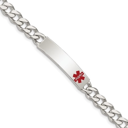 Auriga 925 Sterling Silver Curb Link Id Bracelet 8.5 inch for Women(L- 8.5inch W- 8mm)