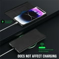 thumbnail image 3 of ELEHOLD Flip Folio Leather Case for iPhone 14 Plus with Card Holder Premium Leather Magnetic Suction Kickstand Function Support Wireless Charging Full Protection Case,black, 3 of 8