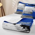 thumbnail image 4 of Erosebridal Ombre Blue Gray Bed Spread Queen, Abstract Oil Painting Queen Coverlet Set, Gray Reversible 3 Pieces 1 Quilt and 2 Pillowcases, 4 of 7