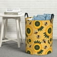 thumbnail image 6 of Fuzoiu Bees and Sunflowers Print Circular Hamper,Laundry Basket with Handle,Collapsible Laundry,Dirty Clothes Storage Basket,for Bedroom Bathroom Dorm Living Room-Small, 6 of 6