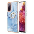thumbnail image 3 of Compatible with Samsung Galaxy S20 FE Case, Fantastic Marble Patterned Phone Case Anti-Scratch Slim Hybrid Hard Plastic Bumper+Soft Silicone TPU with Ring Kickstand Bumper Shockproof Cover,Blue, 3 of 6