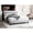 Light Gray, variant on Gray Velvet Bed with Geometric Headboard | Queen Size in Bedroom, No Box Spring, Cozy Feel