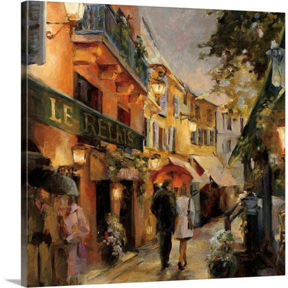 Great Big Canvas "Evening in Paris" by Marilyn Hageman Peach Brown Wrapped Canvas Print Wall Artwork