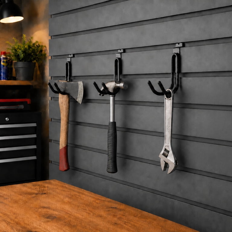 Hyper Tough Heavy-Duty Steel Slatwall Dual J Hook, Black - Walmart.com