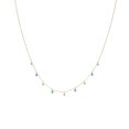 thumbnail image 2 of 14K Yellow Gold Diamond Turquoise Station Dangle Necklace for Women, 2 of 4