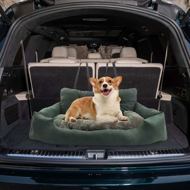 Dog Car Seat Dog Back Seat Cushion Portable Nonslip Comfortable Dog Car Travel Bed Pet Travel Booster Seat for Large Dogs Green Large