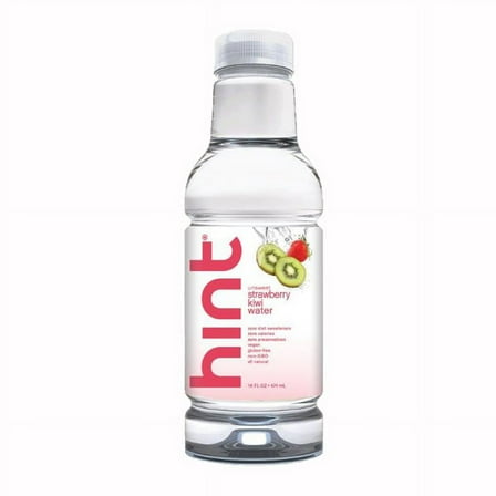 Hint Premium Strawberry-Kiwi Unsweetened Essence Water 16 oz Plastic Bottles - Pack of 12