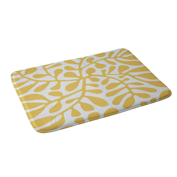 Society6 Little Dean Yellow Crawler Pattern Bath Mat 34" x 21"