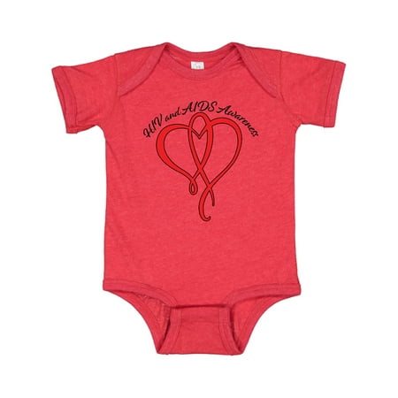 

Inktastic HIV and AIDS Awareness Red Heart Ribbon Gift Baby Boy or Baby Girl Bodysuit