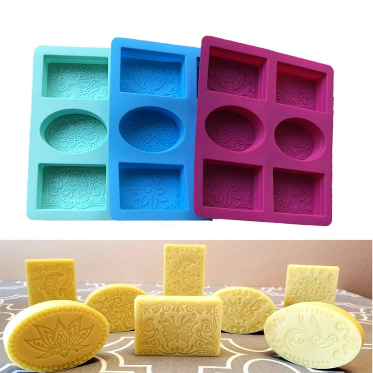 6 Grids DIY Soap Silicone Molds Creative Pattern Art Handmade Moulds for  Cake Soap Cake Chocolate Fondant Making DIY Soap Silicone Molds 6 Grids  Silicone Creative Pattern Art Handmade Mint Green 