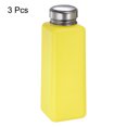 thumbnail image 3 of Uxcell 3pcs Solvent Alcohol Dispensers 500ml(16.9oz) Push Down Liquid Dispenser Pump with Stainless Steel Lid, Yellow, 3 of 6