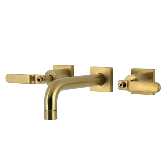 Kingston Brass KS6127KL Whitaker Double-Handle Wall Mount Bathroom Faucet, Brushed Brass