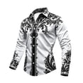 thumbnail image 2 of FASHOFT Western Shirts for Men Cowboy Halloween Shirts Long Sleeve Country Shirt Slim Fit Button Down Shirt Casual Work White XL, 2 of 3