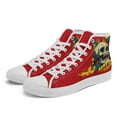 thumbnail image 5 of Coolcustomize Men's Punk Rock Sneakers, Army of Skulls Gothic Shoes with Lace-Up, High-top Edgy Streetwear Boots for Concerts - Bold Red & Black Colorway - Concert Footwear, Alternative Urban Fashion, 5 of 10