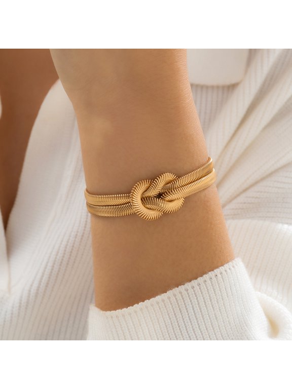 Simple Snake Bones Chain Bracelet Cold Buckle Knot