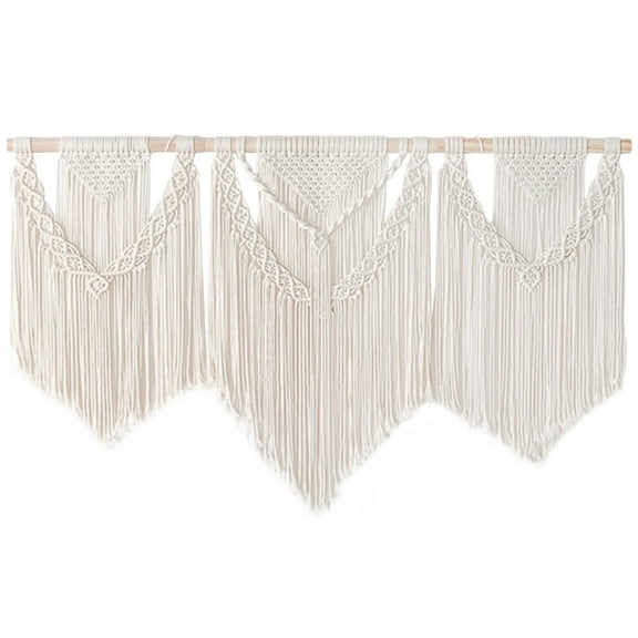 Wall Hanging Boho Wall Art Rope Woven Tapestry, Handmade Bohemian Art Decor with Tassel Craft Ornament for Bedroom Living Room Apartment Nursery