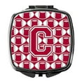 thumbnail image 2 of Carolines Treasures CJ1065-CSCM Letter C Football Crimson, Grey & White Compact Mirror, 2 of 2